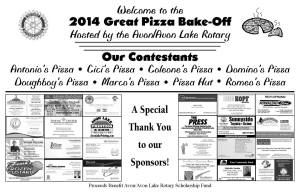 2014 Pizza Bakeoff Placemat