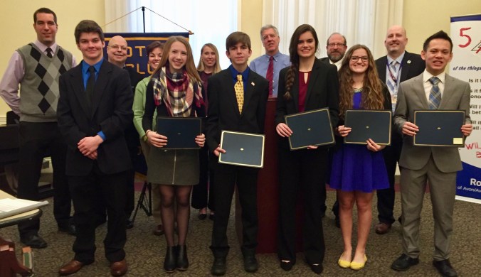 4 Way Test Speech Contestants with Judges